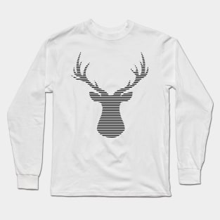 Deer - strips - black and white. Long Sleeve T-Shirt